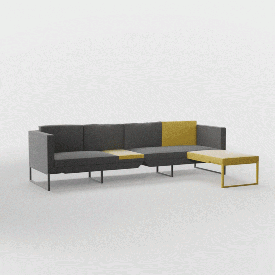 Jak Studio's L20 sofa concept doubles up as a private work pod
