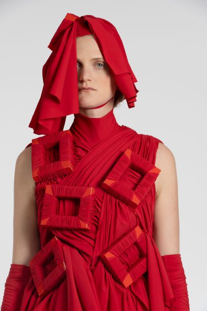 Jessan Macatangay makes fashion collection from drapery and deconstructed furniture