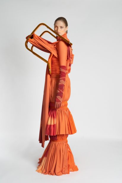Jessan Macatangay makes fashion collection from drapery and deconstructed furniture