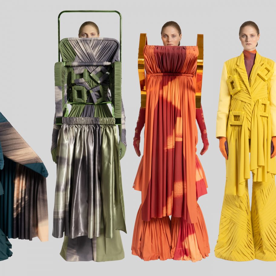 Jessan Macatangay makes fashion collection from drapery and deconstructed furniture