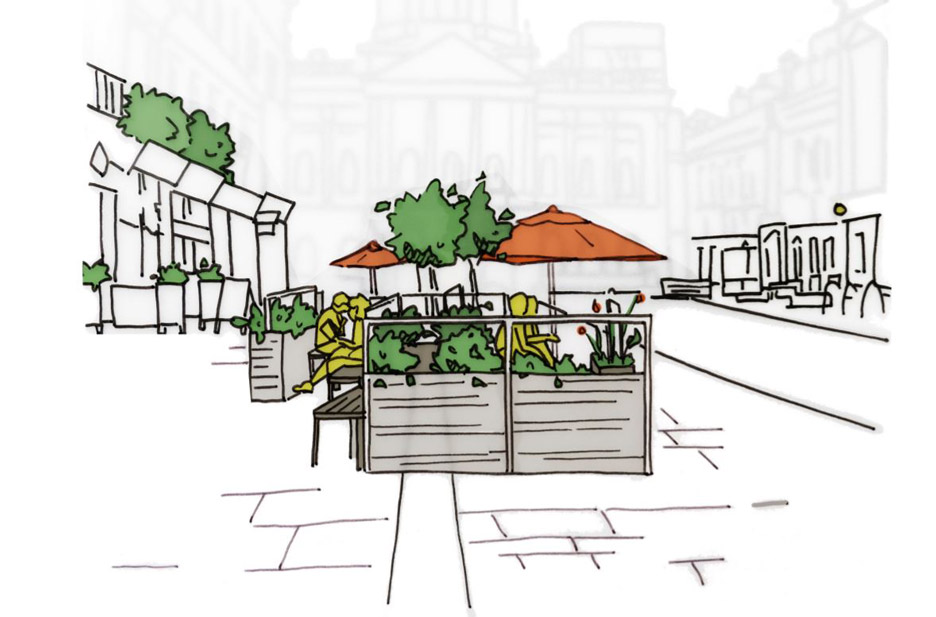 Liverpool Without Walls outdoor seating parklets by Arup