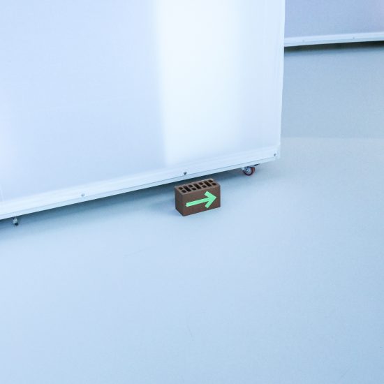Social distancing installation at MAAT by Sam Barrow