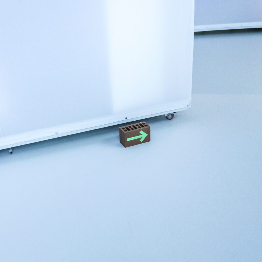 Social distancing installation at MAAT by Sam Barrow