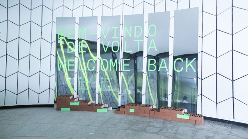 Social distancing installation at MAAT by Sam Barrow
