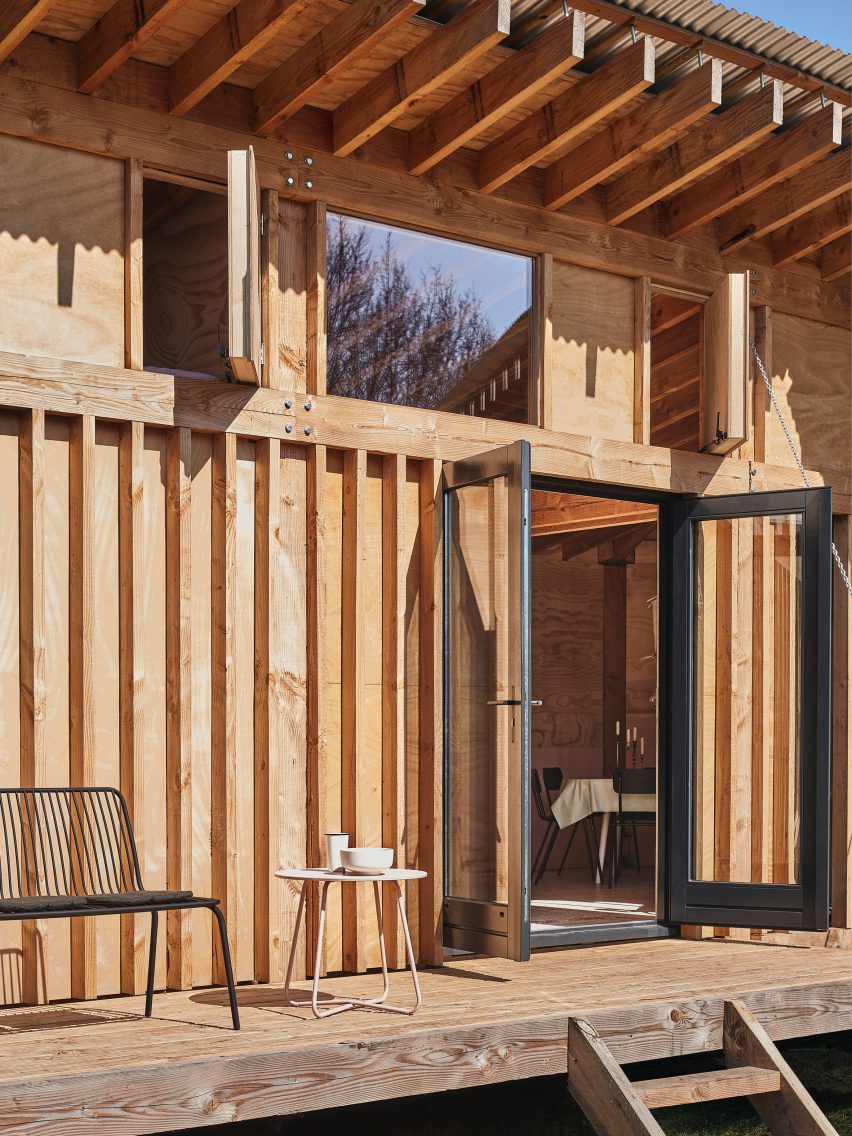 Exposed timber cabin in Drenthe, the Netherlands, by Crafted Works