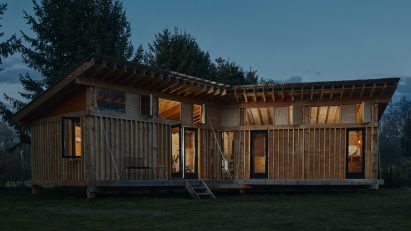 Exposed timber cabin in Drenthe, the Netherlands, by Crafted Works
