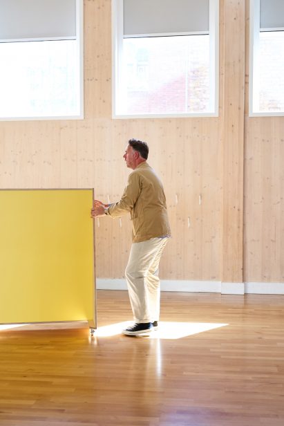 Social-distancing furniture for Charles Dickens Primary School by UNIT Fabrications