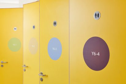 Social-distancing furniture for Charles Dickens Primary School by UNIT Fabrications