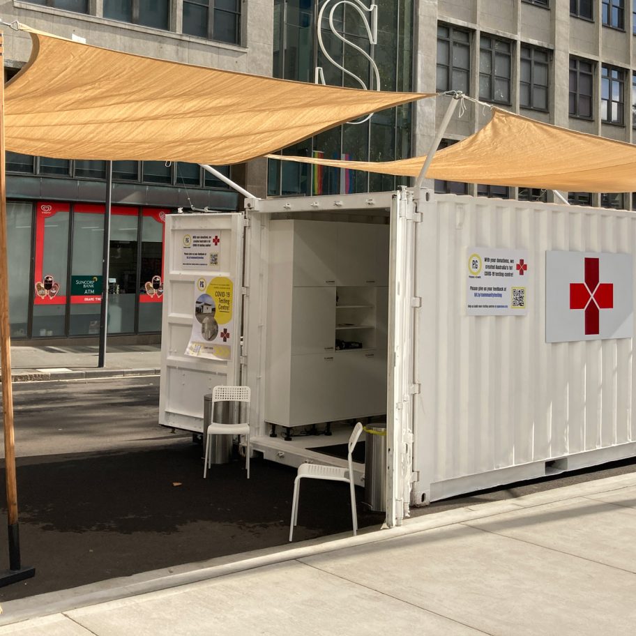 Shipping-container coronavirus testing centre trialled in Australia