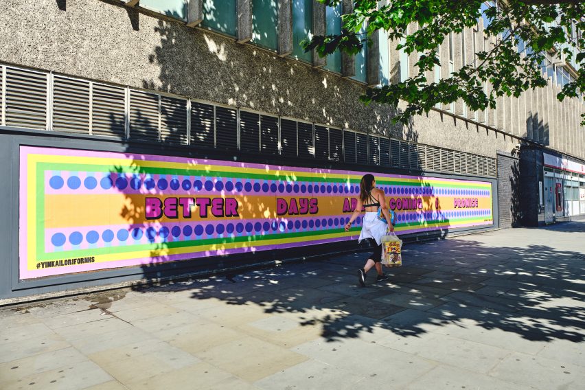 "Better days are coming I promise" art work by Yinka Ilori for the NHS