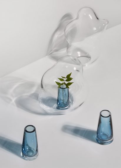 Yuhsien designs glass "flower hoods" informed by bubbles and mochi cake