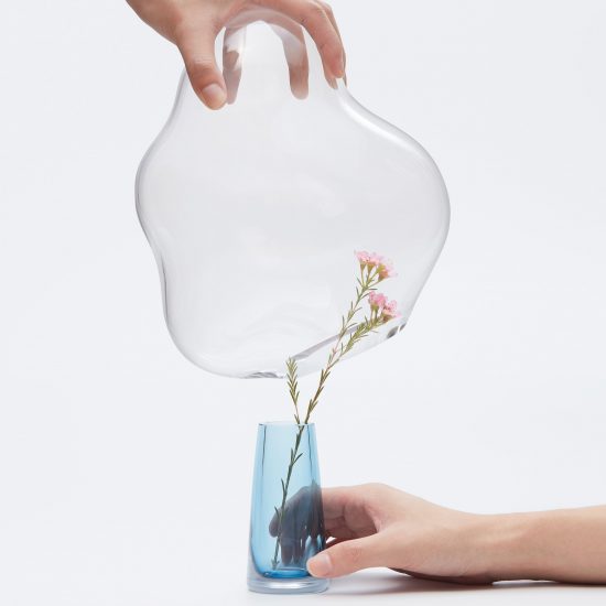 Yuhsien designs glass “flower hoods” informed by bubbles and mochi cake