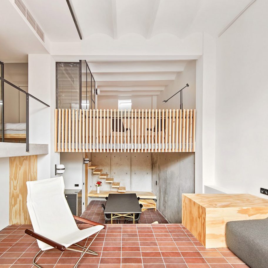 Mas-aqui uses multiple levels to open up Yurikago House in Barcelona