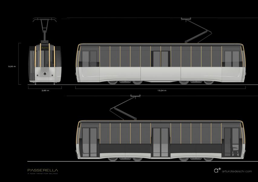Arturo Tedeschi redesigns the historic ATM Class 1500 tram for a post-Covid world