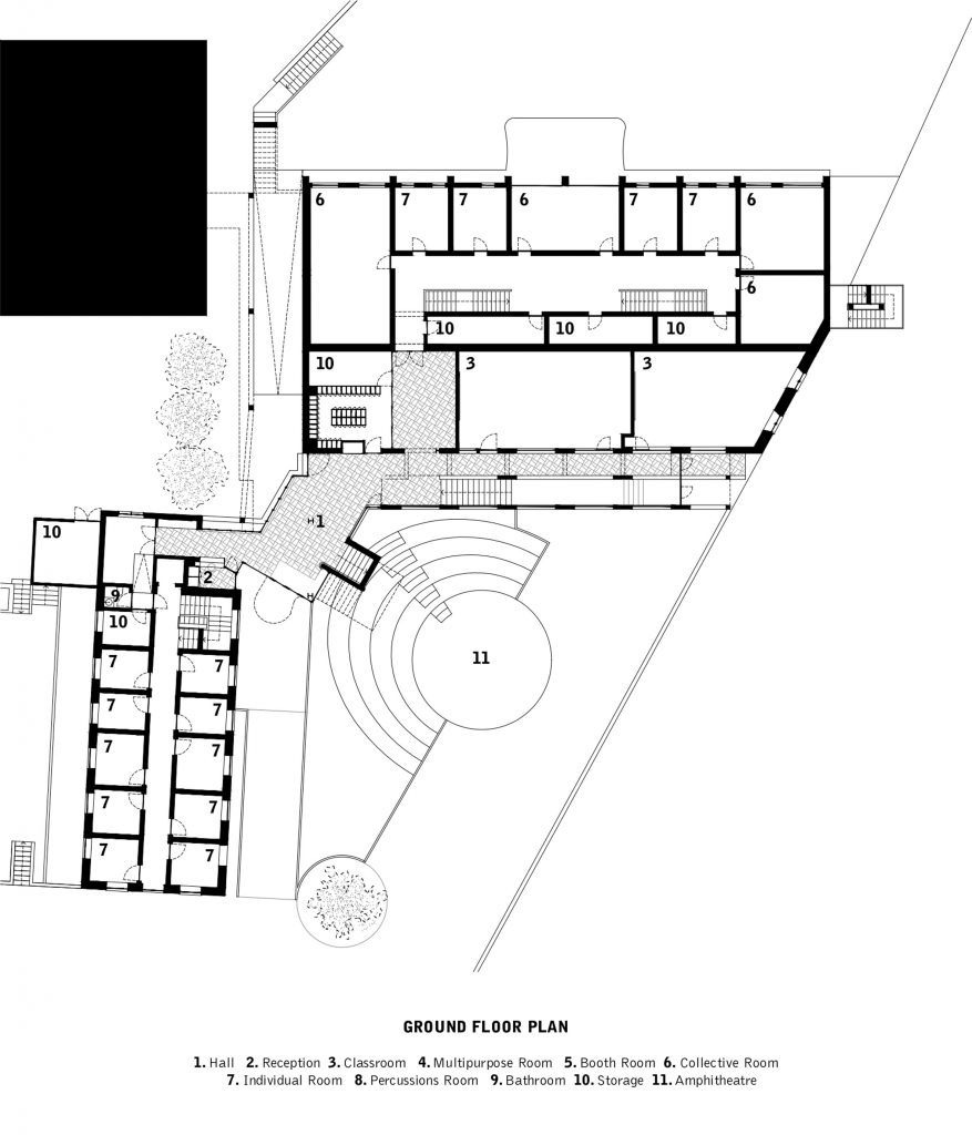 Artave music school in Caldas da Saúde, Portugal, by Aurora Arquitectos
