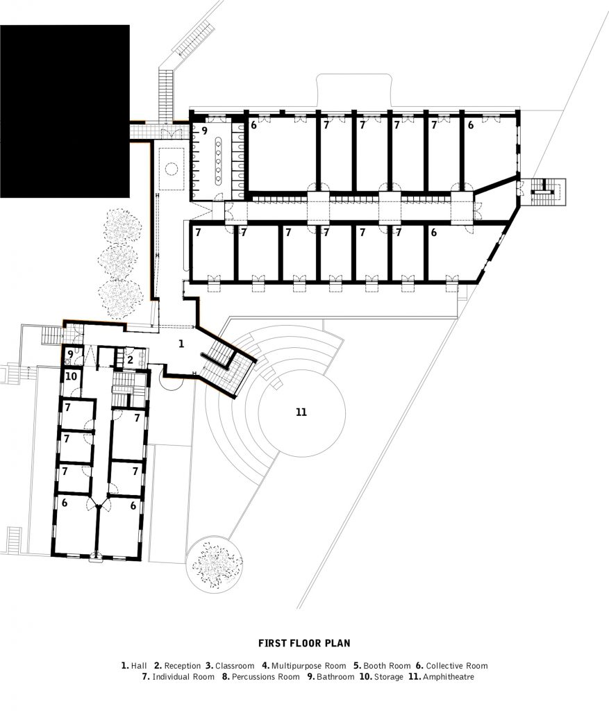Artave music school in Caldas da Saúde, Portugal, by Aurora Arquitectos