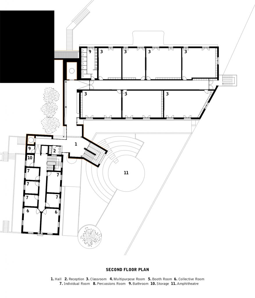Artave music school in Caldas da Saúde, Portugal, by Aurora Arquitectos