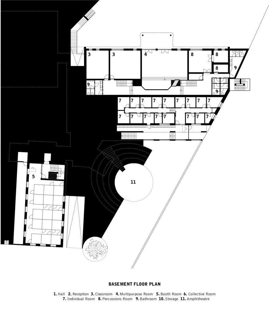 Artave music school in Caldas da Saúde, Portugal, by Aurora Arquitectos