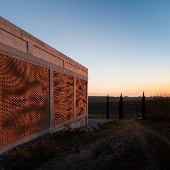 Kitrvs winery's parametric facades built using augmented bricklaying by Gramazio Kohler Research at ETH Zürich