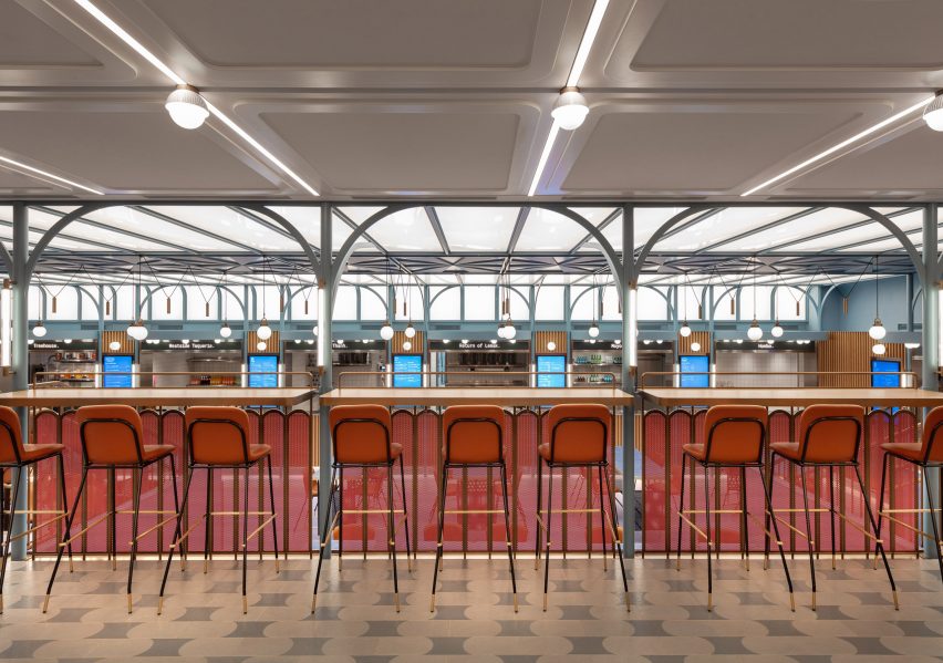 Basehall food hall in Hong Kong designed by Linehouse