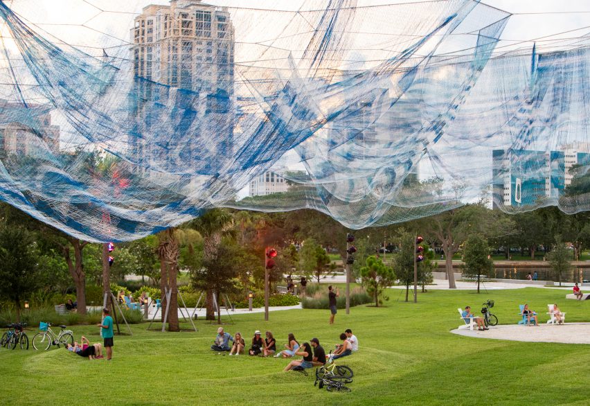 Bending Arc by Janet Echelman