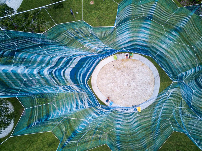 Bending Arc by Janet Echelman