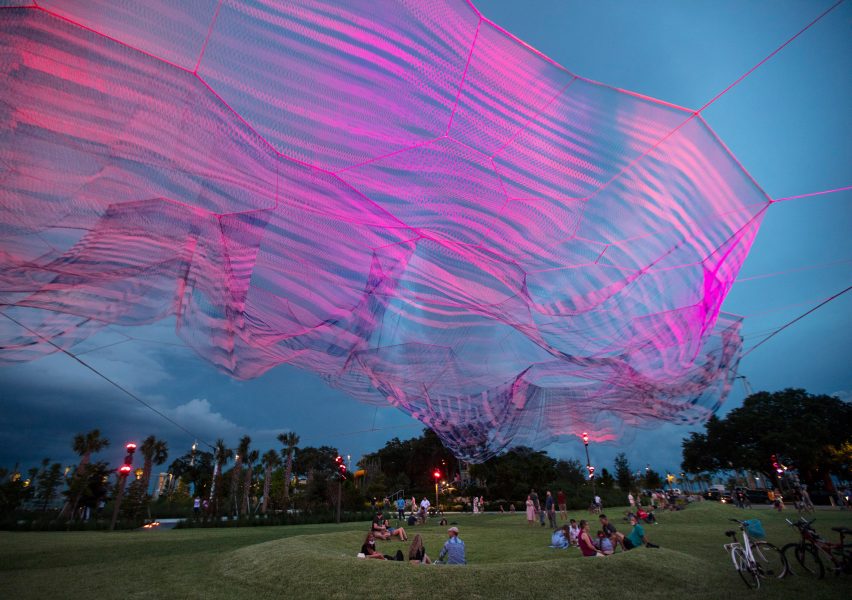 Bending Arc by Janet Echelman