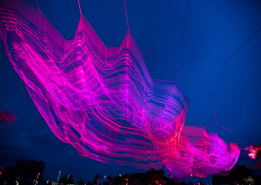 Bending Arc by Janet Echelman