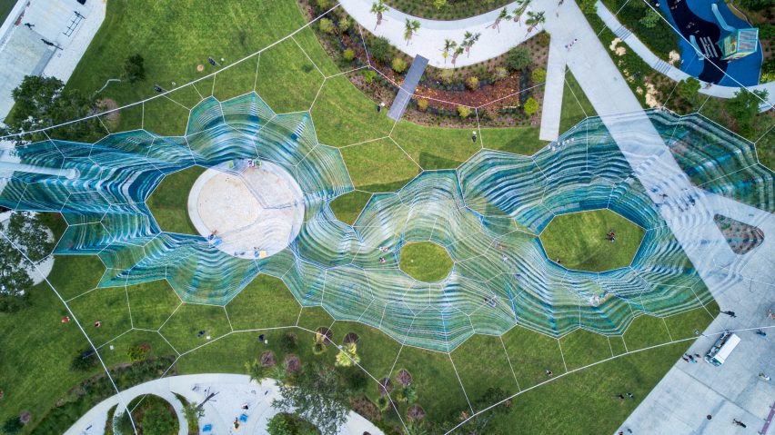 Bending Arc by Janet Echelman