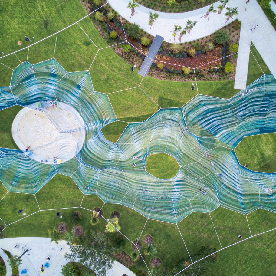 Bending Arc by Janet Echelman