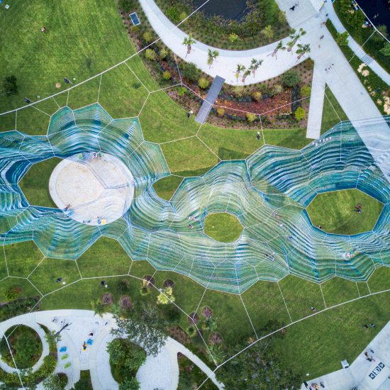 Bending Arc by Janet Echelman