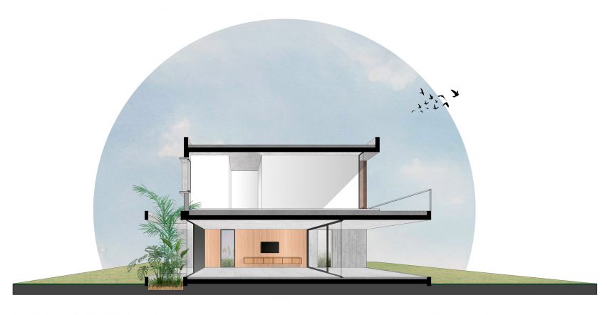 Black House by V2 Arquitectos Section