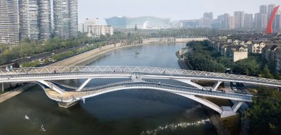 Wuchazi Bridge in Chengdu by architects Tom Wünschmann, Achim Kaufer, Wei Cai and Philipp Buschmeyer and Chinese design institutes SADI and JDTM
