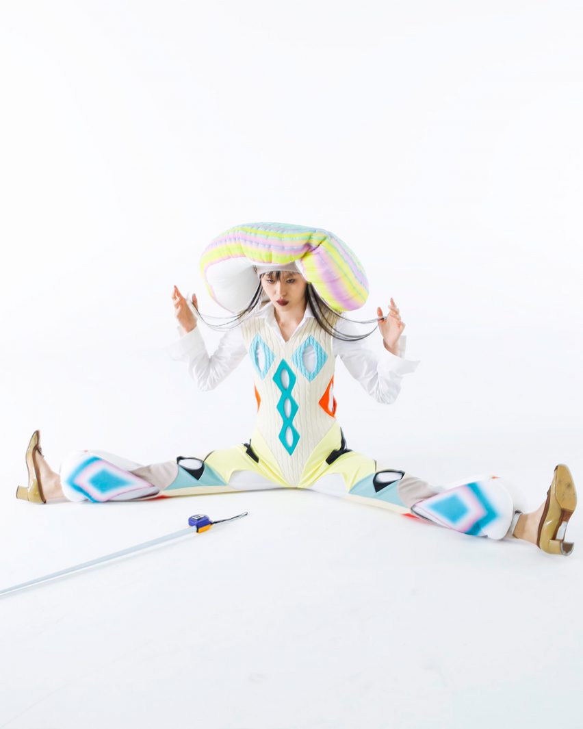 Central Saint Martins graduate Dahee Kim attaches bulbous beanbags to uniform-esque garments