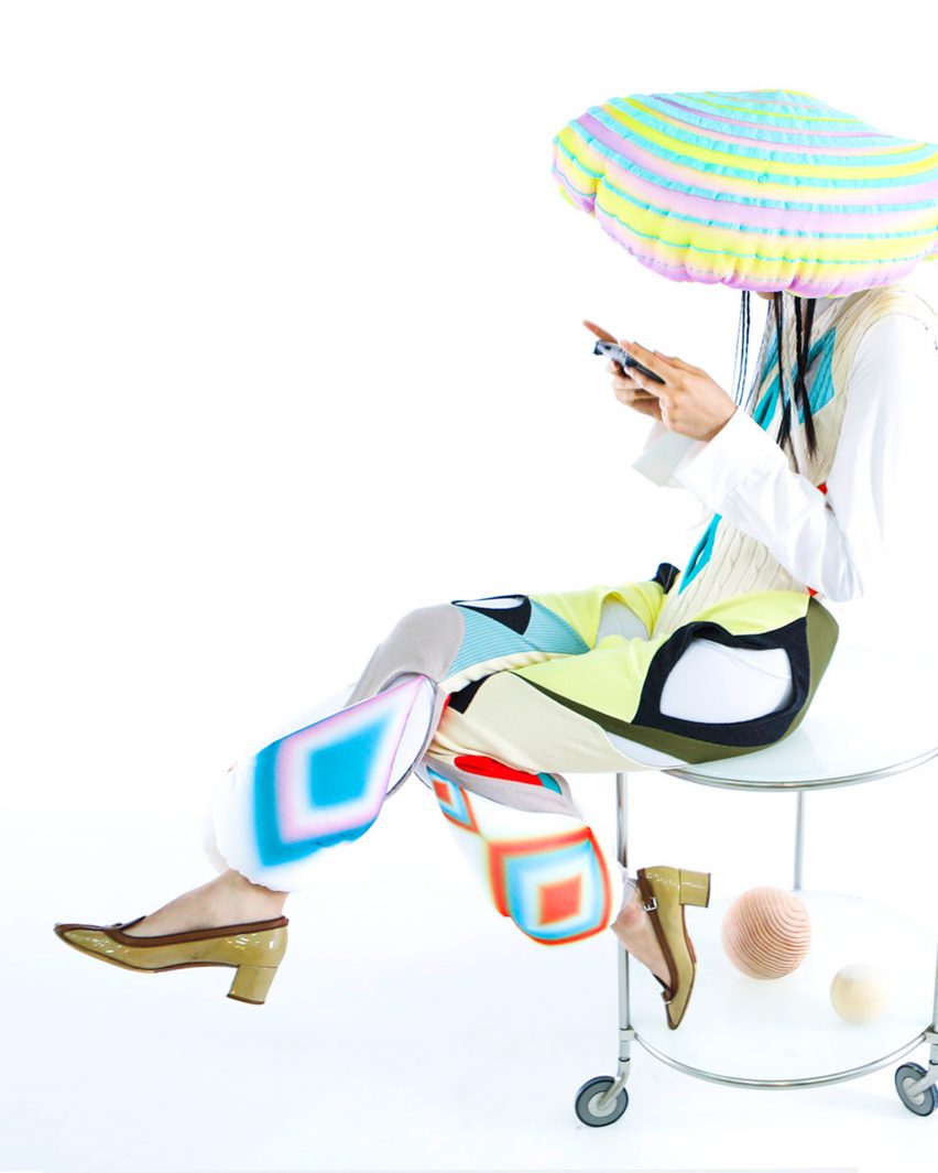 Central Saint Martins graduate Dahee Kim attaches bulbous beanbags to uniform-esque garments