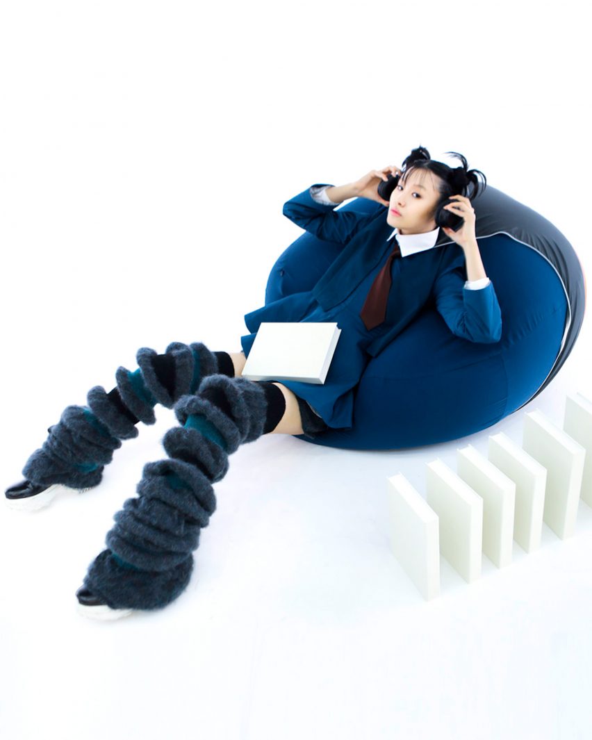 Central Saint Martins graduate Dahee Kim attaches bulbous beanbags to uniform-esque garments
