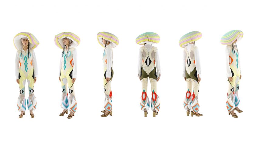 Central Saint Martins graduate Dahee Kim attaches bulbous beanbags to uniform-esque garments