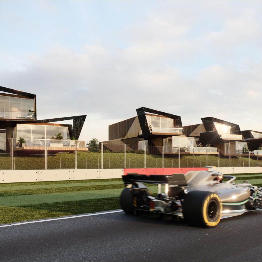 Escapade Silverstone holiday-home development at Silverstone race track by Twelve Architects