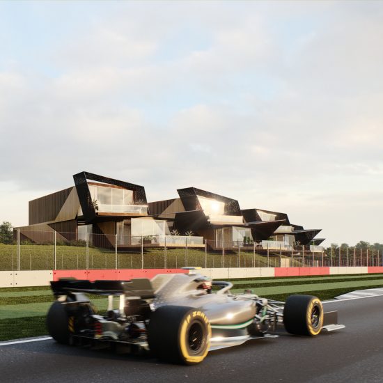 Escapade Silverstone holiday-home development at Silverstone race track by Twelve Architects