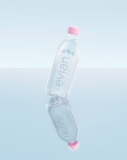 Evian releases label-free bottle made from recycled plastic