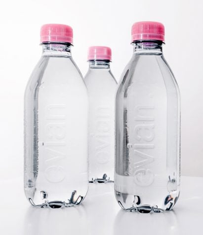 Evian releases label-free bottle made from recycled plastic