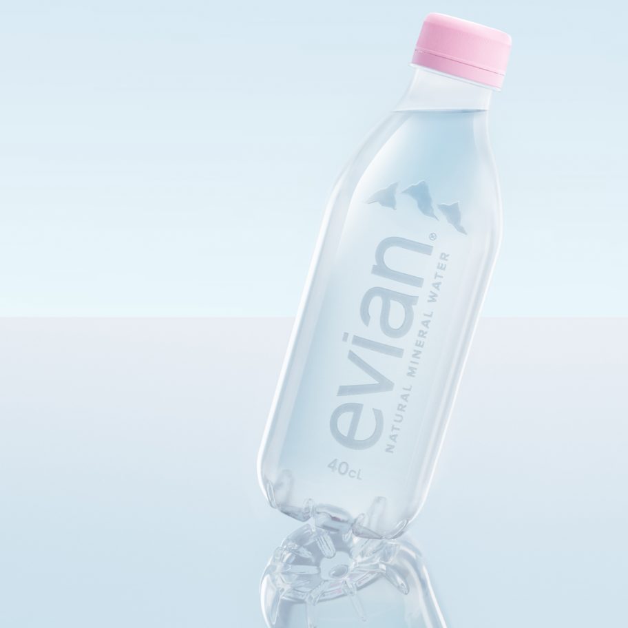 Evian releases label-free bottle made from recycled plastic
