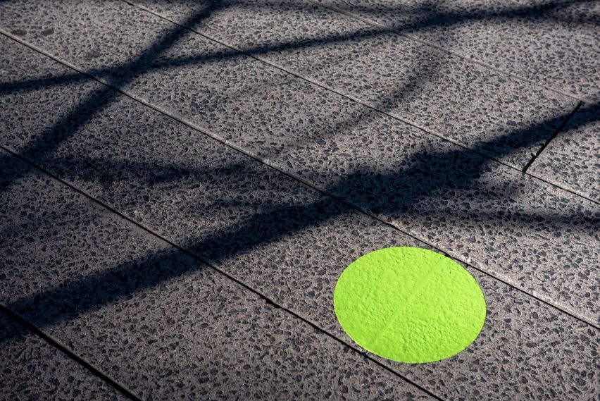 Paula Scher covers High Line in green dots to encourage social distancing