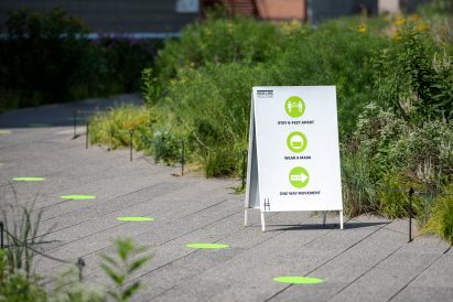 Paula Scher covers High Line in green dots to encourage social distancing