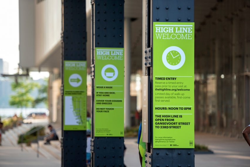 Paula Scher covers High Line in green dots to encourage social distancing
