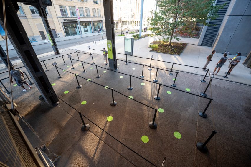 Paula Scher covers High Line in green dots to encourage social distancing