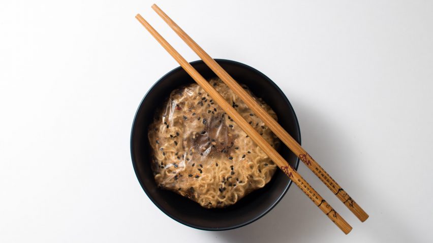 Holly Grounds develops dissolvable ramen packaging that turns into sauce