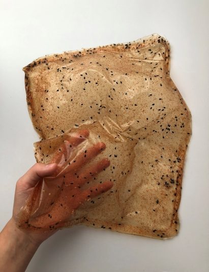 Holly Grounds develops dissolvable ramen packaging that turns into sauce