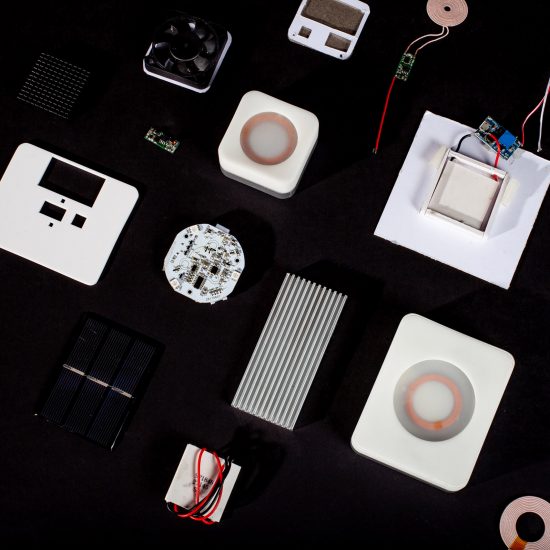 Lilin Jiao models Nect wireless charger on "parasitic relationships"