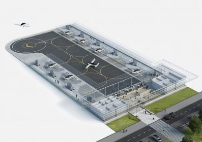 Urban vertiports by flying taxi startup Lilium